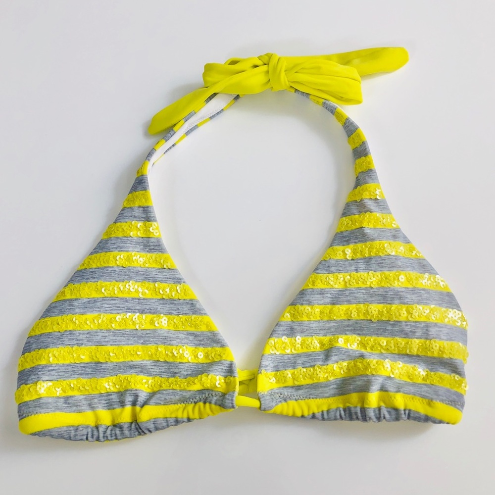 VICTORIA’S SECRET |Yellow Striped Bathing Suit Top